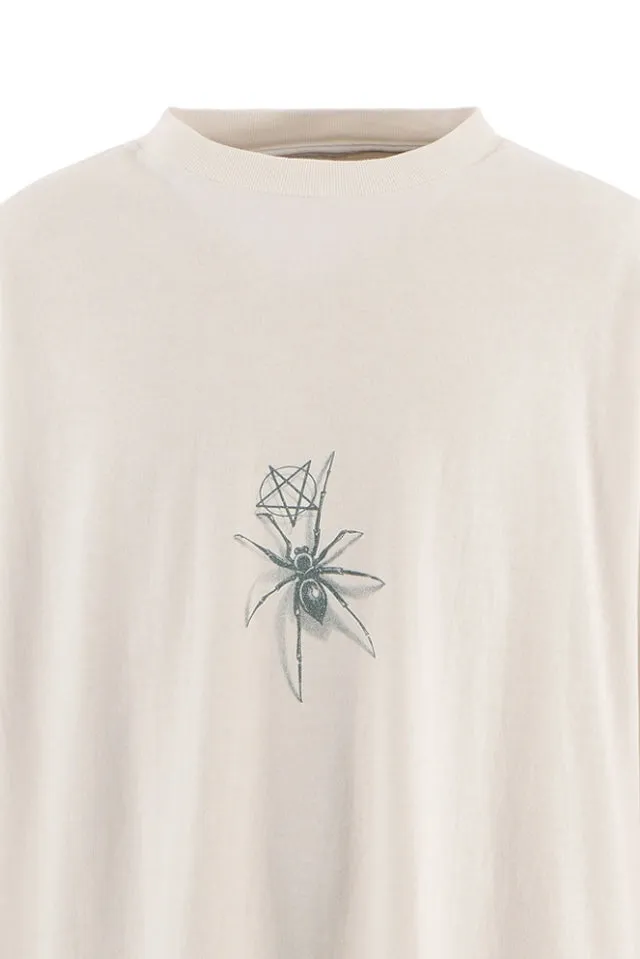 SAINT Mxxxxxx × Dr. Woo DW_LS TEE/TATTOO/WHT Dr.Woo joint model TATOO tattoo long sleeve off-white S-XL OE yarn Tube weaving high weight fabric without side seams Original printing water slurry process No touch printing Breathable and comfortable Original level replica printing Correct version Correct main mark/wash mark/cherub anti-counterfeiting mark